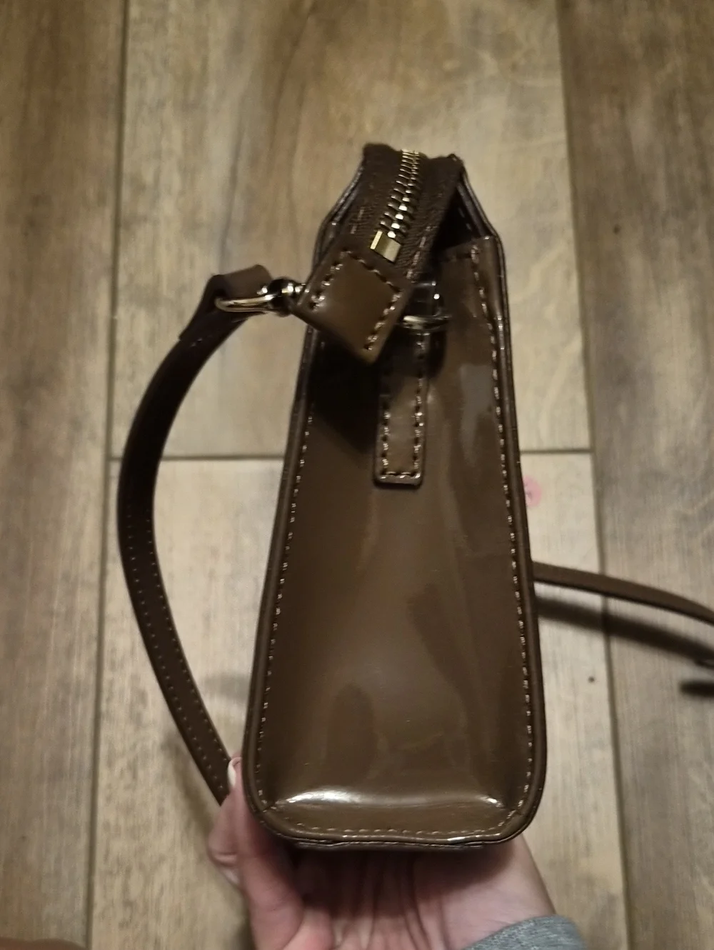 Dooney & Bourke Taupe Patent Crossbody Bag